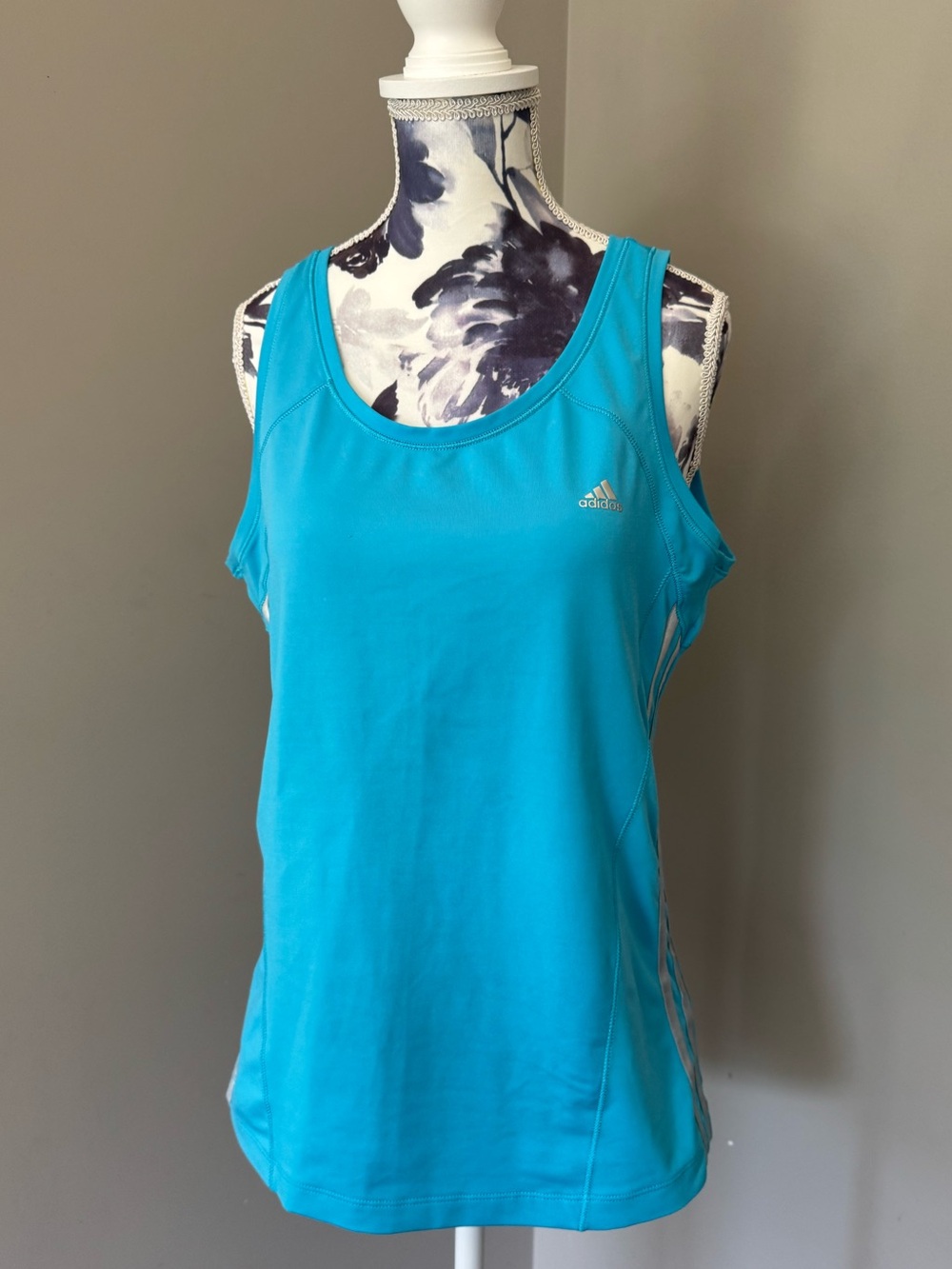 Blue Adidas Climacool Workout Tank Top With Racerback